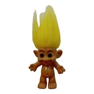Vintage Russ 4" Forest Troll Doll Nude W/ Very Good Condition Yellow‎ Hair